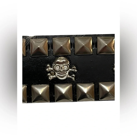 Skull Studded Men’s‎ Belt Sz 38x40 - Picture 6 of 9